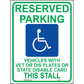 Wisconsin Accessible Parking Sign, Aluminum, PS-124