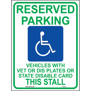 Wisconsin Accessible Parking Sign, Aluminum, PS-124