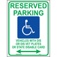 Wisconsin Accessible Parking Sign (Arrow Both Sides), Aluminum, PS-211