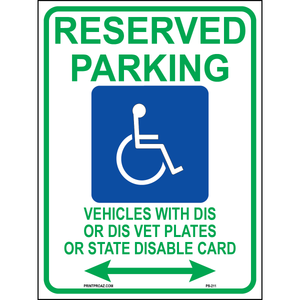 Wisconsin Accessible Parking Sign (Arrow Both Sides), Aluminum, PS-211