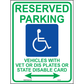 Wisconsin Accessible Parking Sign (Arrow Both Sides), Aluminum, PS-123