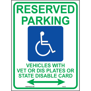 Wisconsin Accessible Parking Sign (Arrow Both Sides), Aluminum, PS-123