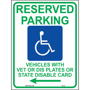Wisconsin Accessible Parking Sign (Arrow Left), Aluminum, PS-122