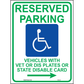 Wisconsin Accessible Parking Sign (Arrow Right), Aluminum, PS-121
