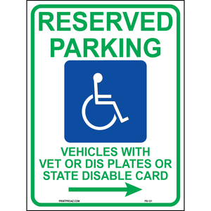 Wisconsin Accessible Parking Sign (Arrow Right), Aluminum, PS-121
