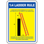 1 to 4 ladder rule safety sign vinyl aluminum