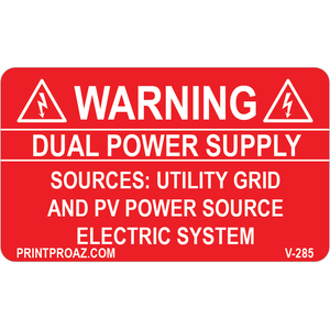 2.75x1.625 Solar Warning Labe, Vinyl Decal Solar Labels Decal, V-285