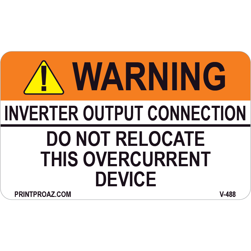 Solar Warning Sign Vinyl 2.75x1.625 V-488 | NEC Solar Label