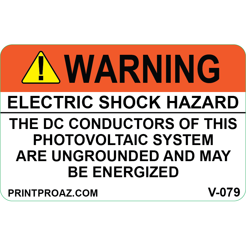 2.75x1.75 Electric Shock Hazard The DC Conductors, Vinyl Decal, V-079
