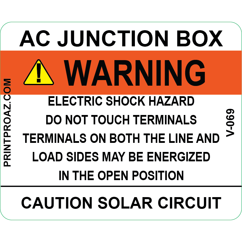 2.75x2.25 AC Junction Box, Vinyl Decal, V-069