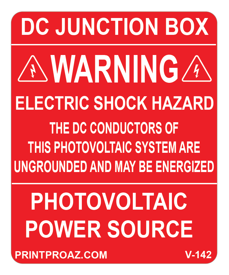 2.75x2.25 DC JUNCTION BOX, Vinyl Decal, V-142