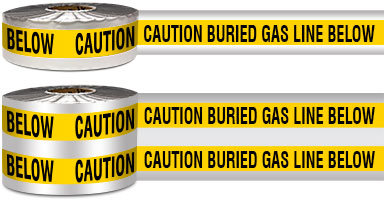 ansi buried gas line below detectable underground tape pipe marker