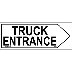 Right Directional Truck Entrance Sign, Aluminum, PS-303