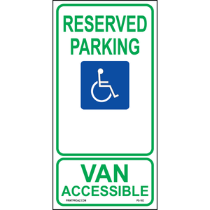 24x12 North Dakota Accessible Parking Van Accessible sign with handicap symbol printed on durable rust-resistant aluminum for outdoor ADA compliance
