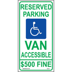 24x12 Ohio Handicap Parking Van Accessible sign with handicap symbol printed on durable rust-resistant aluminum for outdoor ADA compliance