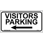 24x12 Visitors Parking sign with left arrow printed on durable rust-resistant aluminum for outdoor visitor parking