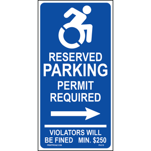 24x12 Connecticut Handicap Parking Sign (Arrow Right), Aluminum, PS-215