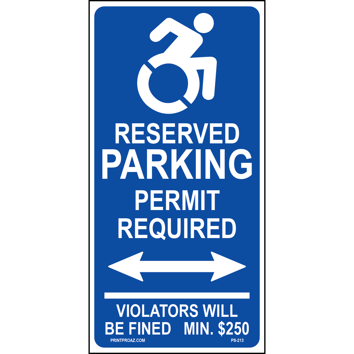 24x12 Connecticut Handicap Parking Sign (Arrow Left), Aluminum, PS-214