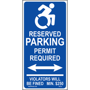 24x12 Connecticut Handicap Parking Sign (Double Arrow), Aluminum, PS-213