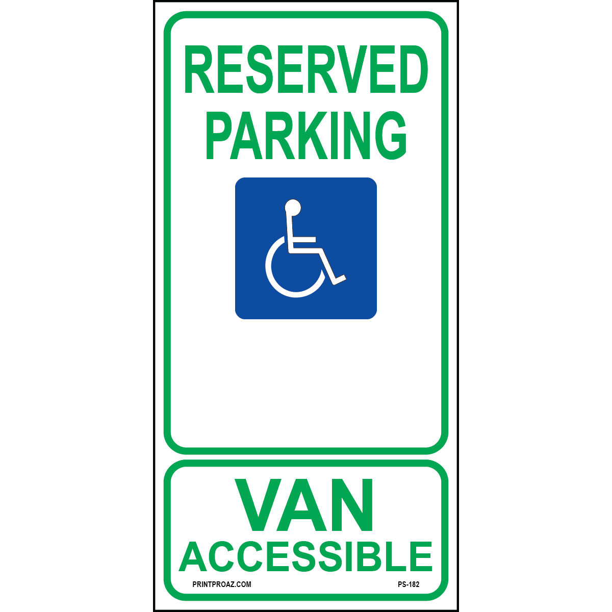 24x12 North Dakota Accessible Parking Sign, Aluminum, PS-182
