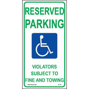 24x12 Texas Reserved Parking Sign, Aluminum, PS-197
