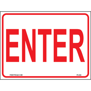 Enter Sign, Aluminum, PS-284