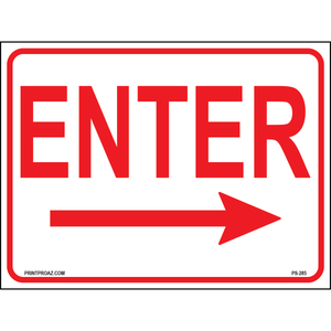 Enter Sign (Right Arrow), Aluminum, PS-285