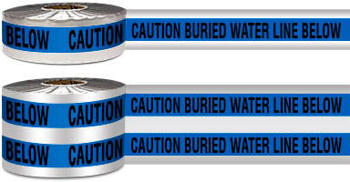 ansi buried water line below detectable underground tape pipe marker