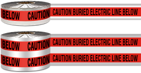 ansi buried electric line below detectable underground tape pipe marker