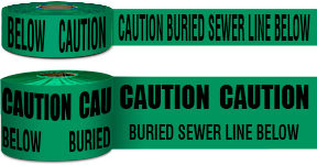 ansi buried sewer line below non-detectable underground tape pipe marker