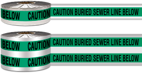 ansi buried sewer line below detectable underground tape pipe marker