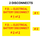 F.D. - Electrical Battery Disconnect Bundle, Plastic, PV-505 Solar Labels