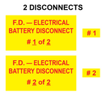 F.D. - Electrical Battery Disconnect Bundle, Plastic, PV-505 Solar Labels