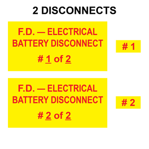 F.D. - Electrical Battery Disconnect Bundle, Plastic, PV-505 Solar Labels