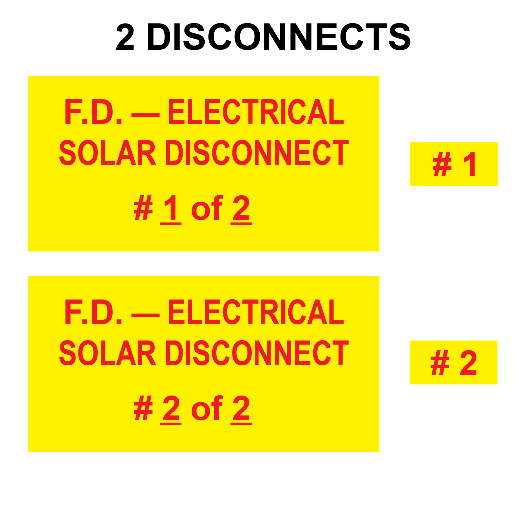 F.D. - Electrical Solar Disconnect Bundle, Plastic, PV-504 Solar Labels