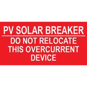 2x1, PV Solar Breaker, Plastic Solar labels, PV-356