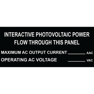 3.5x1.5 Interactive Photovoltaic Power Flow Through This Panel, Plastic Solar Labels, PV-151