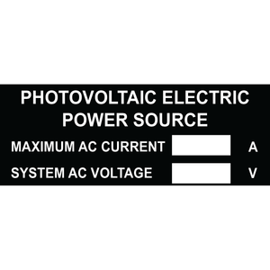 3.5x1.5 Photovoltaic Electric Power Source, Plastic Solar Labels, PV-152