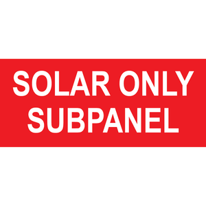 3.5x1.5, Solar Only Subpanel, Plastic Solar Labels, PV-368