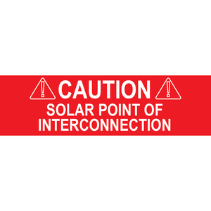 3.5x1 Caution Solar Point of Interconnection, Plastic Solar Labels, PV-103