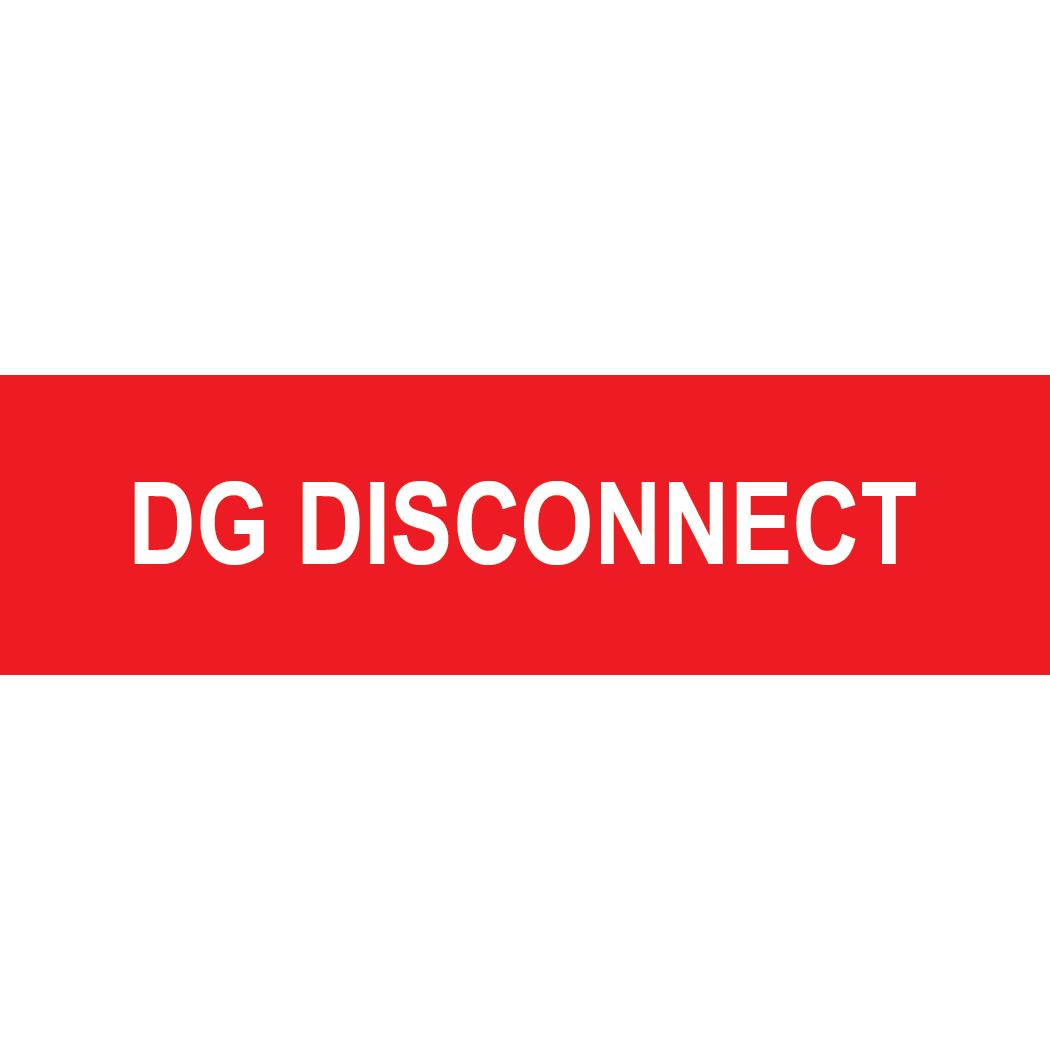 3.5x1, DG Disconnect, Plastic Solar Label, PV-473