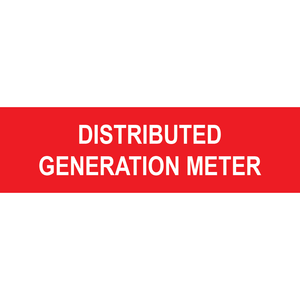 3.5x1, Distributed Generation Meter, Plastic Solar Label, PV-472