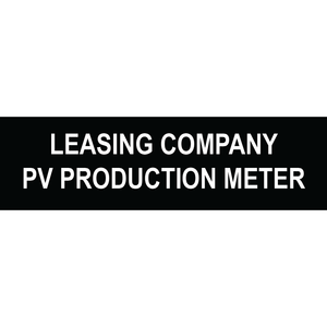 3.5x1 Leasing Company PV Production Meter, Plastic Solar Labels, PV-287