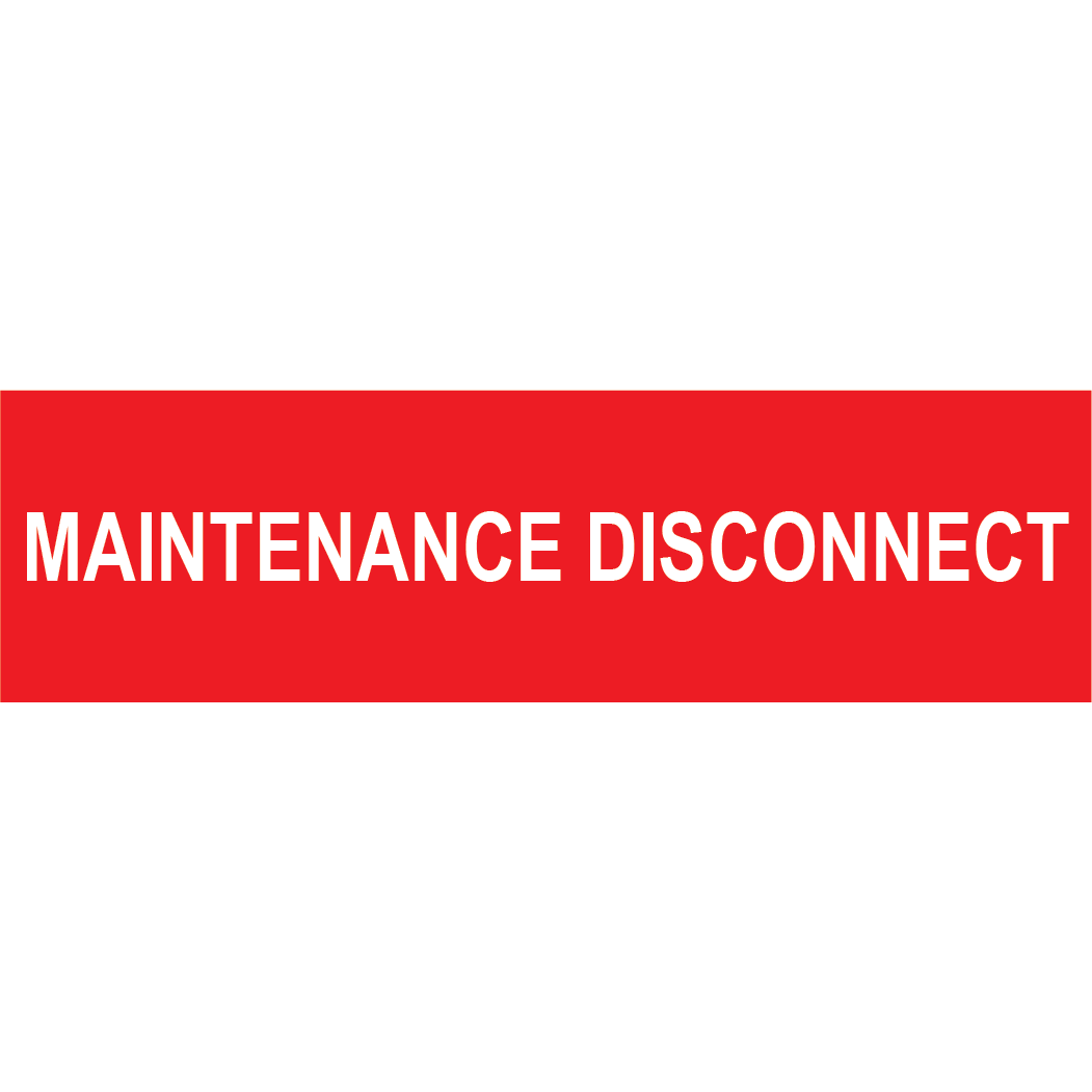 3.5x1, Maintenance Disconnect, Plastic Solar Labels, PV-430