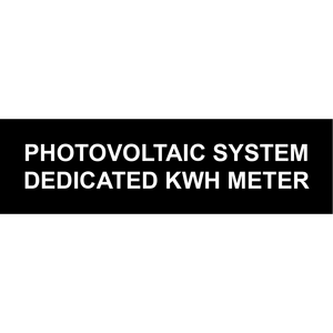 3.5x1 Photovoltaic System Dedicated KWH Meter, Plastic Solar Labels, PV-019