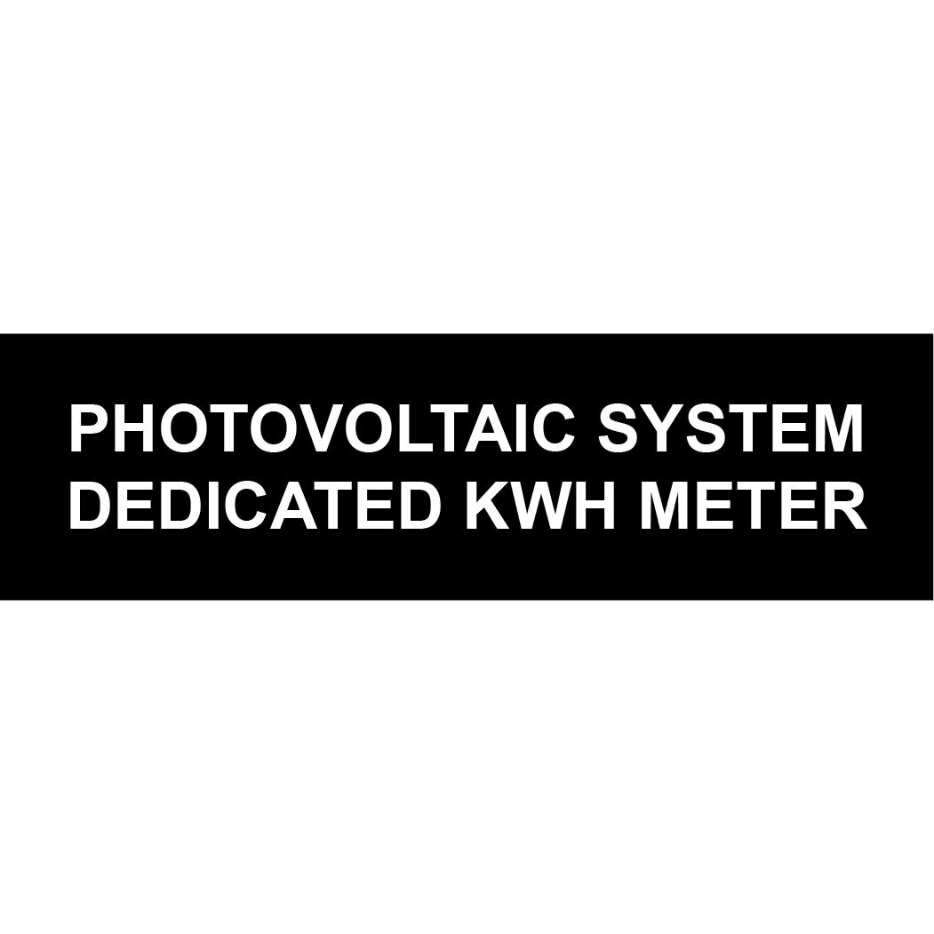 3.5x1 Photovoltaic System Dedicated KWH Meter, Plastic Solar Labels, PV-019