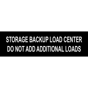 3.5x1 Storage Backup Load Center Do Not Add Additional Loads - Plastic Solar Labels, PV-095