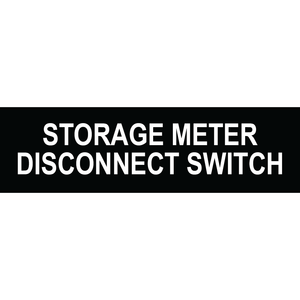 3.5x1 Storage Meter Disconnect Switch, Plastic Solar Labels, PV-149