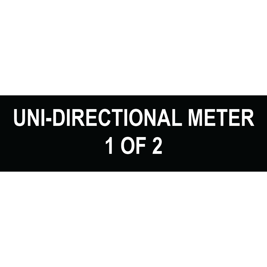 3.5x1 Uni-directional Meter 1 of 2, Plastic Solar Labels, PV-279