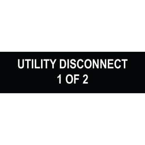 3.5x1 Utility Disconnect 1 of 2, Plastic Solar Labels, PV-285